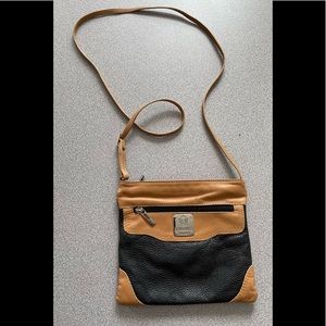 Vintage I Medici Firenze Black & Tan Leather Crossbody Bag